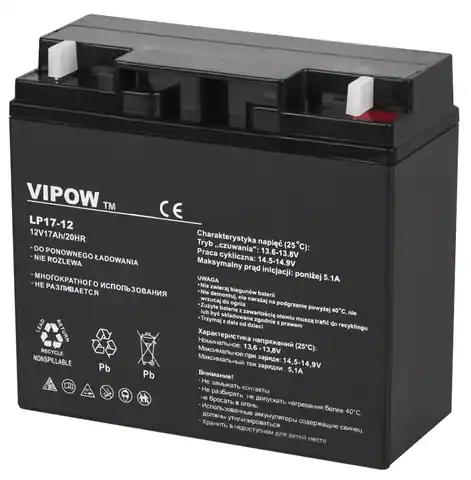 ⁨Akumulator żelowy Vipow (12 V, 17 Ah)⁩ w sklepie Wasserman.eu