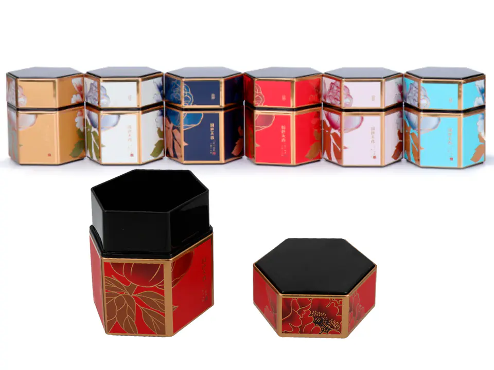 ⁨Tea can - hexagonal (1 of 6 colors to choose from)⁩ at Wasserman.eu
