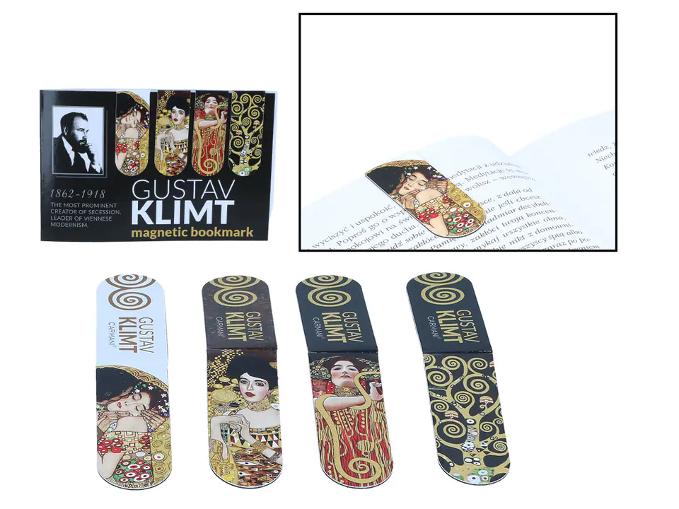 ⁨Set of 4 magnetic tabs - G. Klimt (CARMANI)⁩ at Wasserman.eu