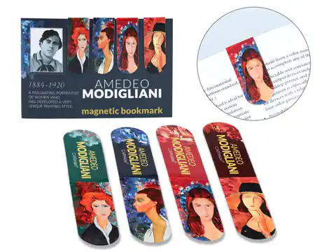⁨Kpl. 4 zakładek magnetycznych - A. Modigliani (CARMANI)⁩ w sklepie Wasserman.eu