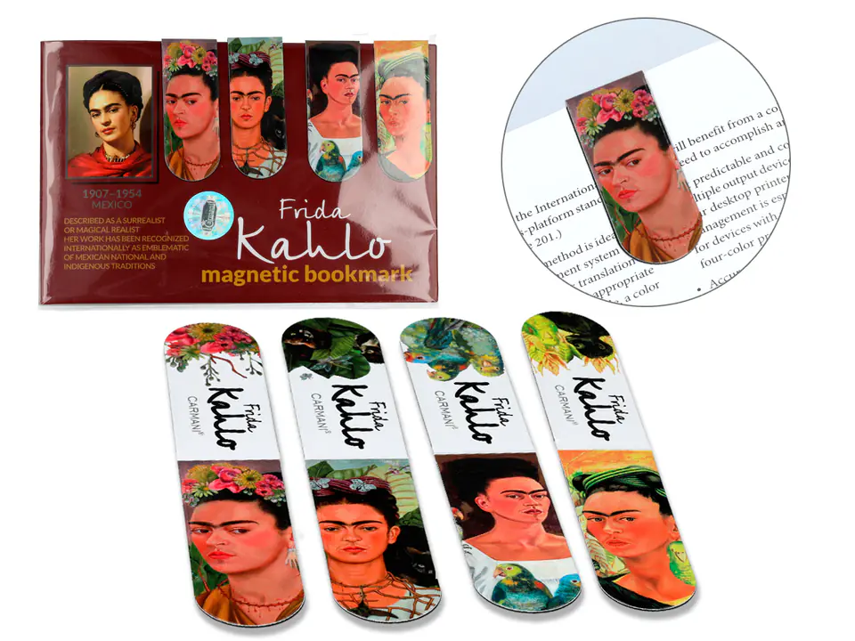 ⁨Set of 4 magnetic tabs - F. Kahlo (CARMANI)⁩ at Wasserman.eu