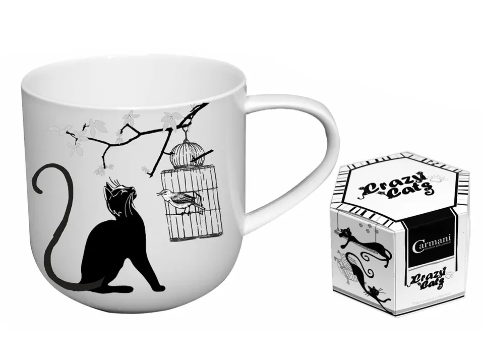 ⁨Mug - Cat's World, Cat with a Bird (CARMANI)⁩ at Wasserman.eu