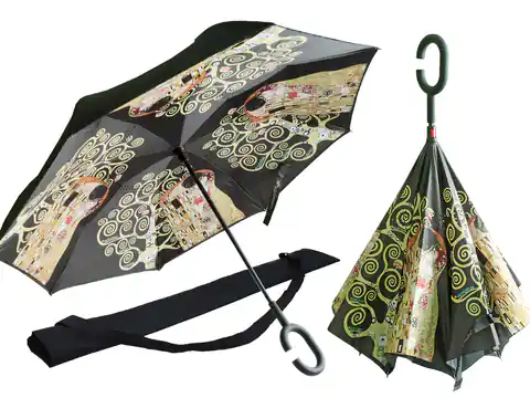 ⁨Parasol odwrotnie otwierany - G. Klimt, Pocałunek + Drzewo (CARMANI)⁩ w sklepie Wasserman.eu