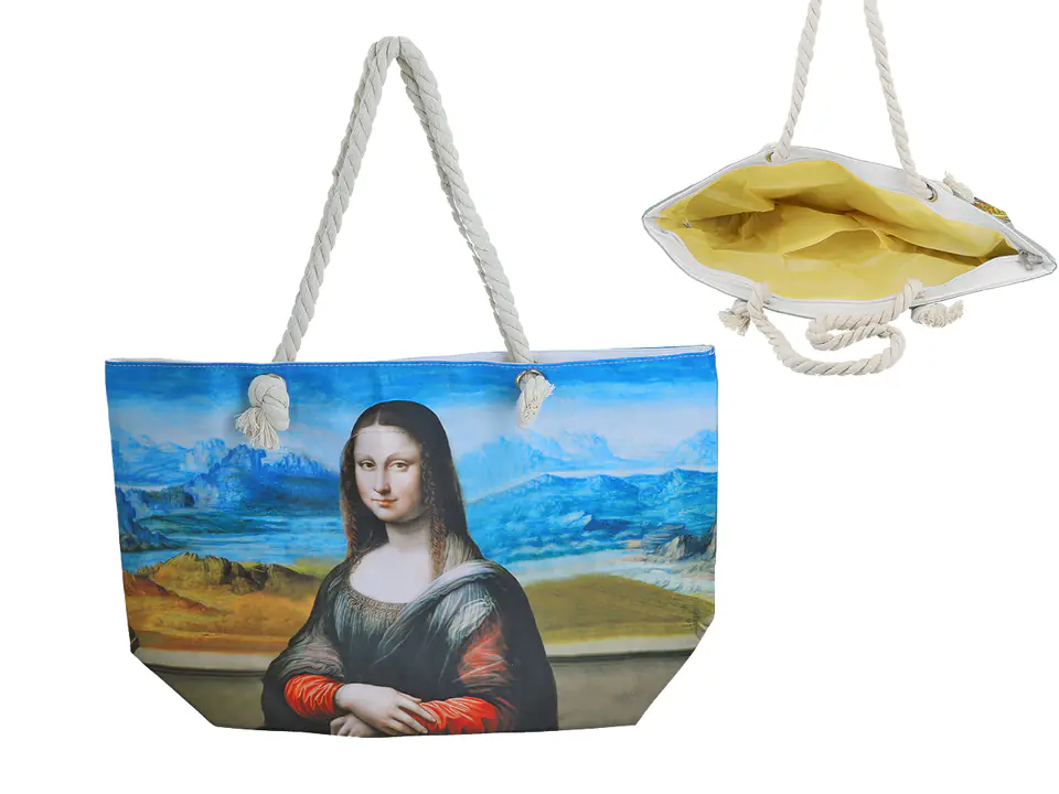 Torba z uszami ze sznurka - L. Da Vinci, Mona Lisa w sklepie Wasserman.eu