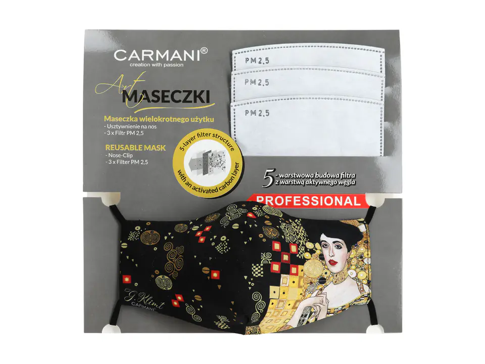 Maseczka ochronna z filtrem - G. Klimt, Adela (CARMANI) w sklepie Wasserman.eu