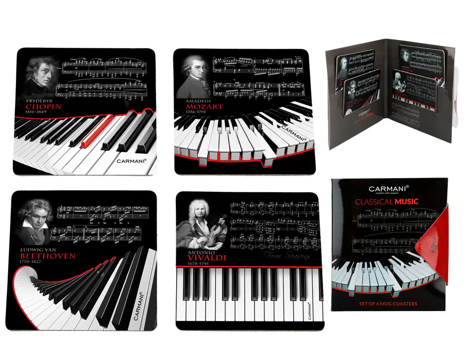 ⁨Kpl. 4 podkładek korkowych - Classical Music (CARMANI)⁩ w sklepie Wasserman.eu