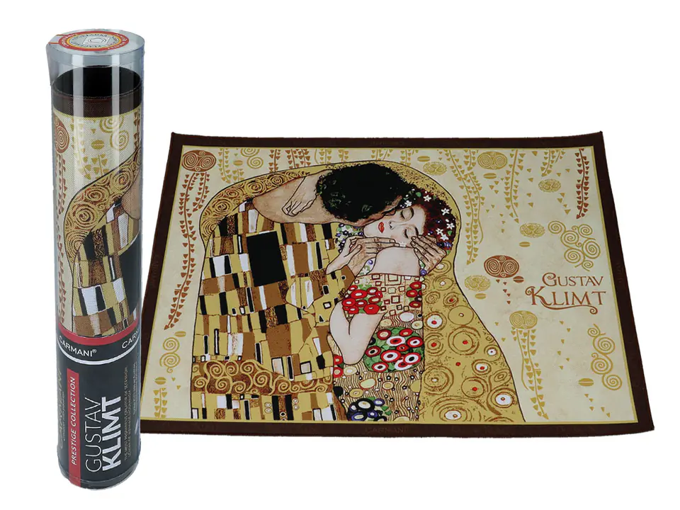 ⁨Table pad - G. Klimt, Kiss, cream background (CARMANI)⁩ at Wasserman.eu