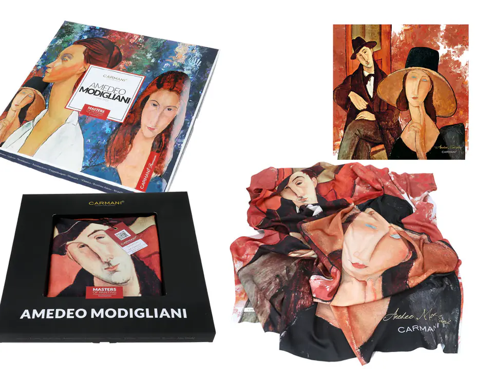 ⁨Scarf - A. Modigliani, The Woman in the Hat and Mario Varvogli (CARMANI)⁩ at Wasserman.eu