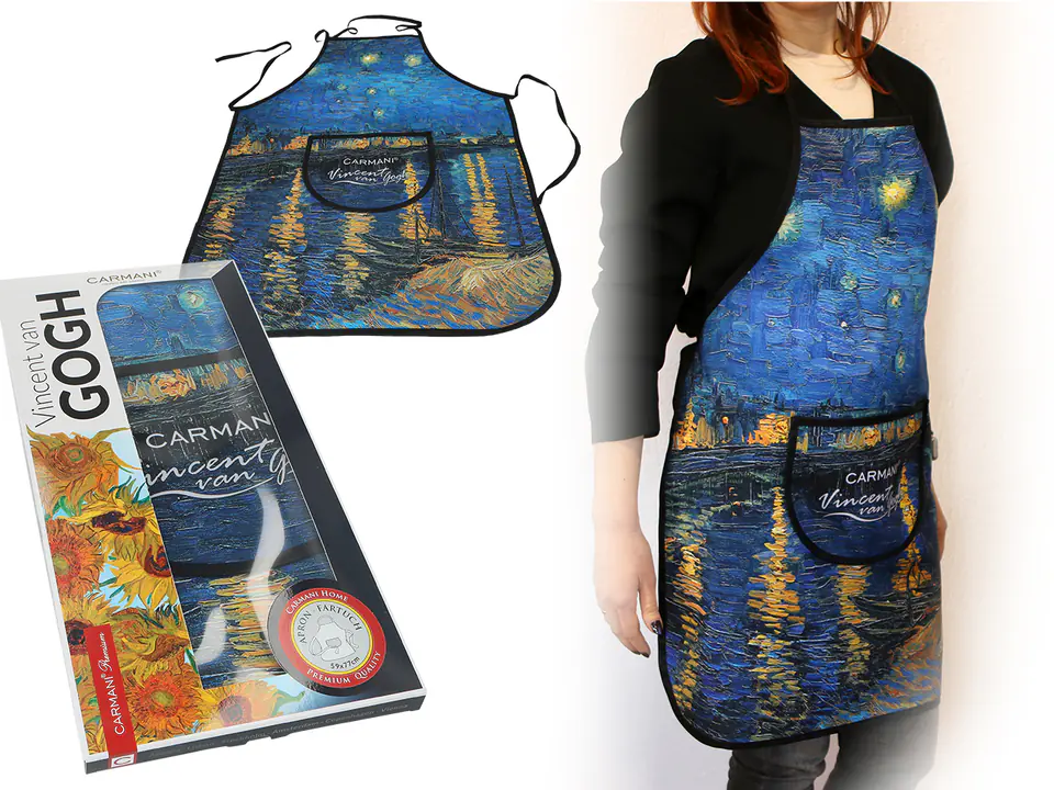 ⁨Kitchen apron - V. van Gogh, Starry Night on the Rhône (CARMANI)⁩ at Wasserman.eu