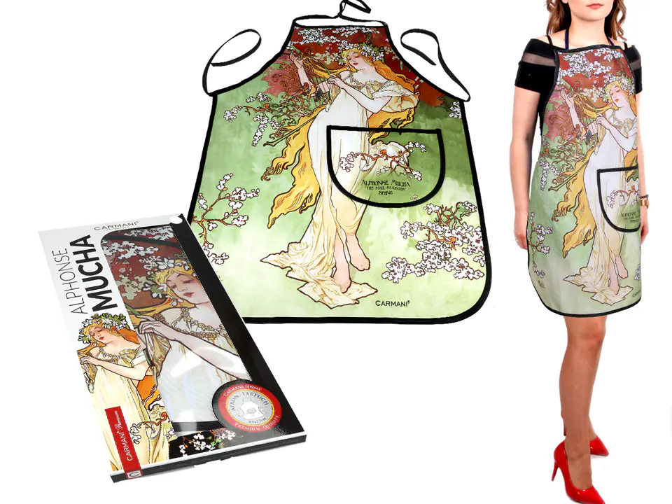⁨Kitchen apron - A. Mucha, Spring (CARMANI)⁩ at Wasserman.eu