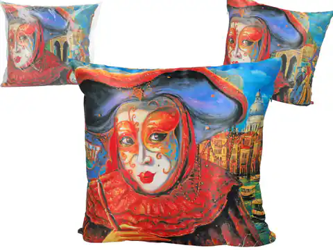 ⁨Pillow with filling/zipper - Alex Levin, Venetian mask (CARMANI)⁩ at Wasserman.eu