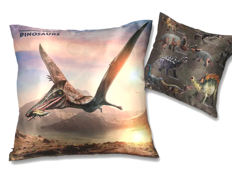 ⁨Poduszka z wypełnieniem/suwak - Prehistoric  World of Dinosaurs (CARMANI)⁩ w sklepie Wasserman.eu