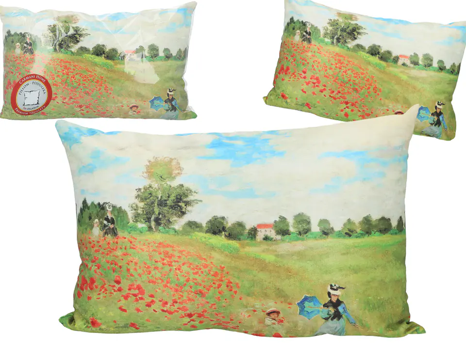 ⁨Pillow with filling/zipper (large) - Claude Monet, Field of Poppies (CARMANI)⁩ at Wasserman.eu