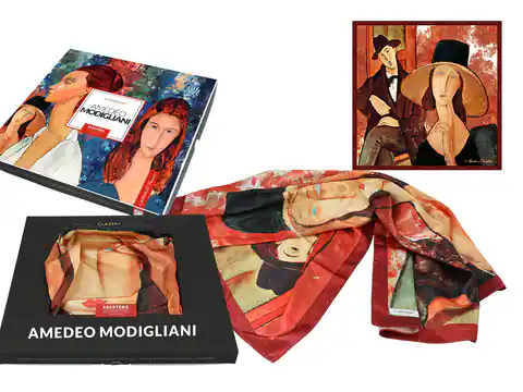 ⁨Chusta - A. Modigliani, Kobieta w kapeluszu i Mario Varvogli (CARMANI)⁩ w sklepie Wasserman.eu