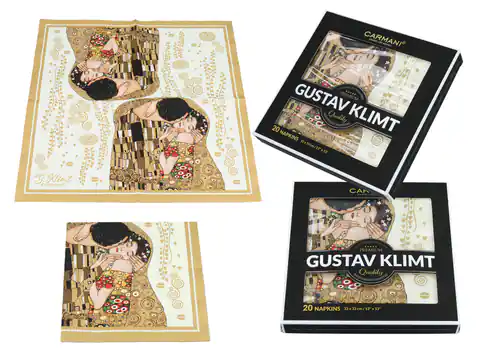 ⁨Paper napkins 20pcs. - G. Klimt, The Kiss (CARMANI)⁩ at Wasserman.eu