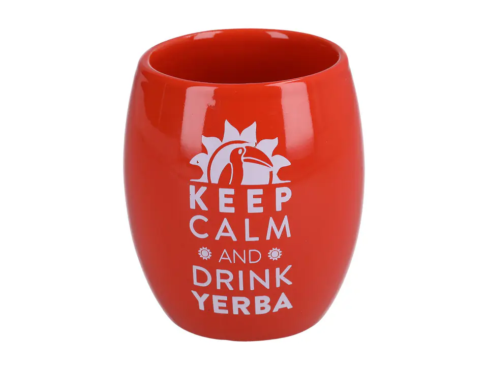 Matero Ceramico HUEVO red (biały nadruk) w sklepie Wasserman.eu