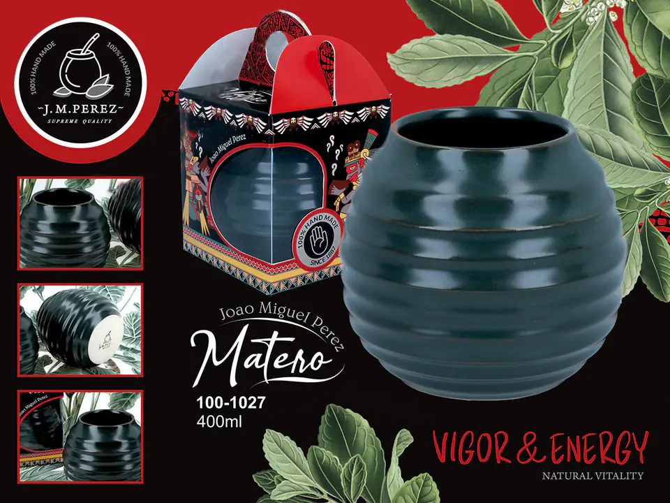 ⁨Naczynie Ceramiczne do Yerby - zielono-szara opona⁩ w sklepie Wasserman.eu