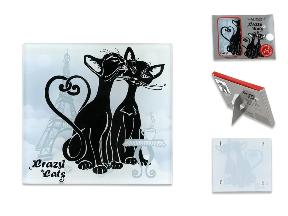⁨Podkładka szklana - Koci świat, Koty w Paryżu (CARMANI)⁩ w sklepie Wasserman.eu