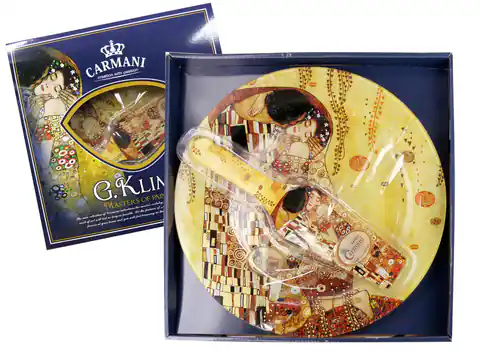 ⁨Dessert plate with shoulder - G. Klimt, Kiss di.30cm⁩ at Wasserman.eu