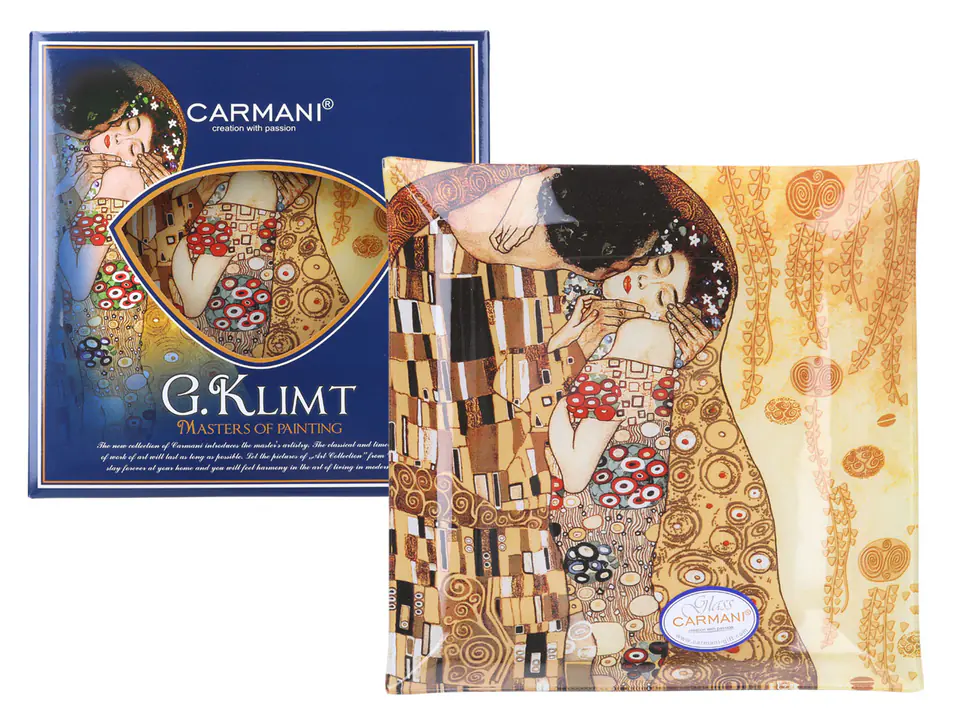 ⁨Decorative plate - G. Klimt, Kiss 25x25cm⁩ at Wasserman.eu