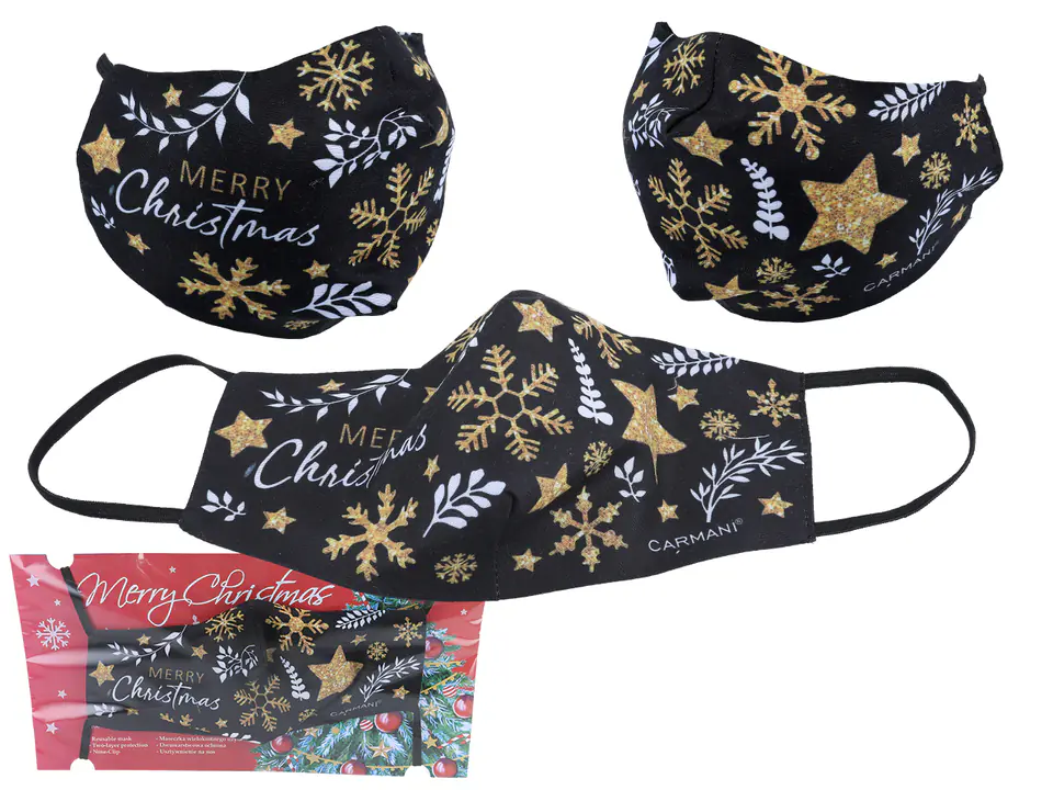 ⁨Maseczka ochronna - Świąteczna dekoracja (CARMANI)⁩ w sklepie Wasserman.eu