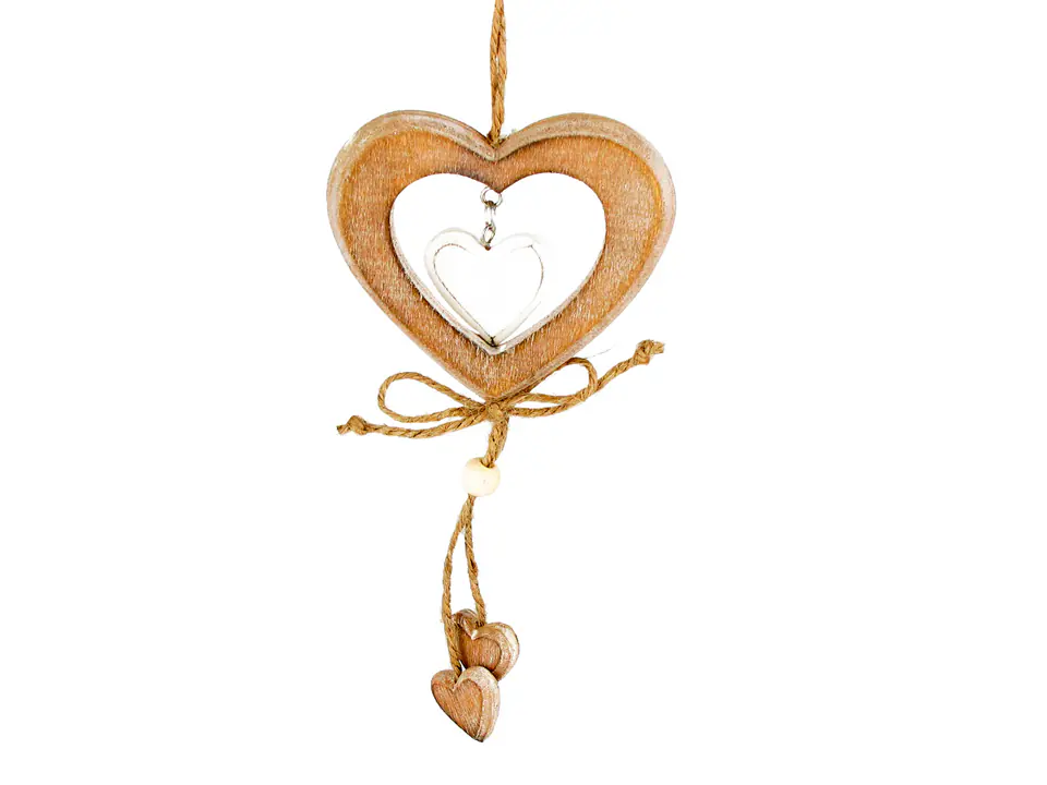 ⁨Christmas tree decoration - heart - wooden⁩ at Wasserman.eu