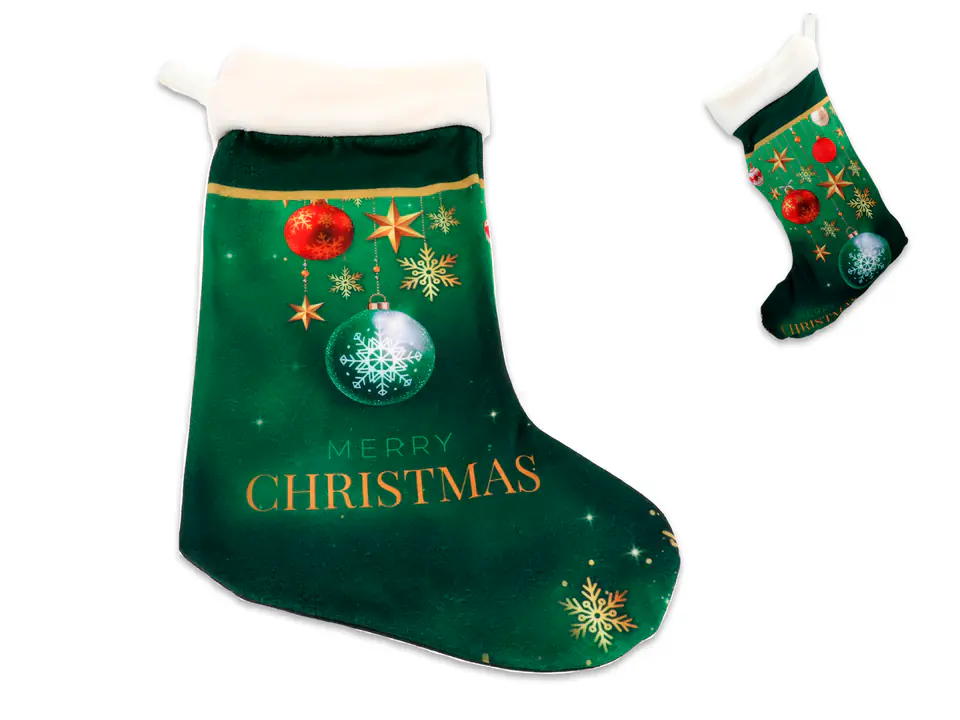 ⁨Christmas sock, small - Green, Merry Christmas (CARMANI)⁩ at Wasserman.eu