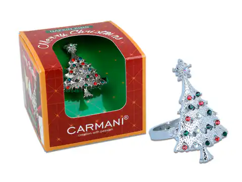 ⁨Napkin ring - Christmas tree, silver⁩ at Wasserman.eu