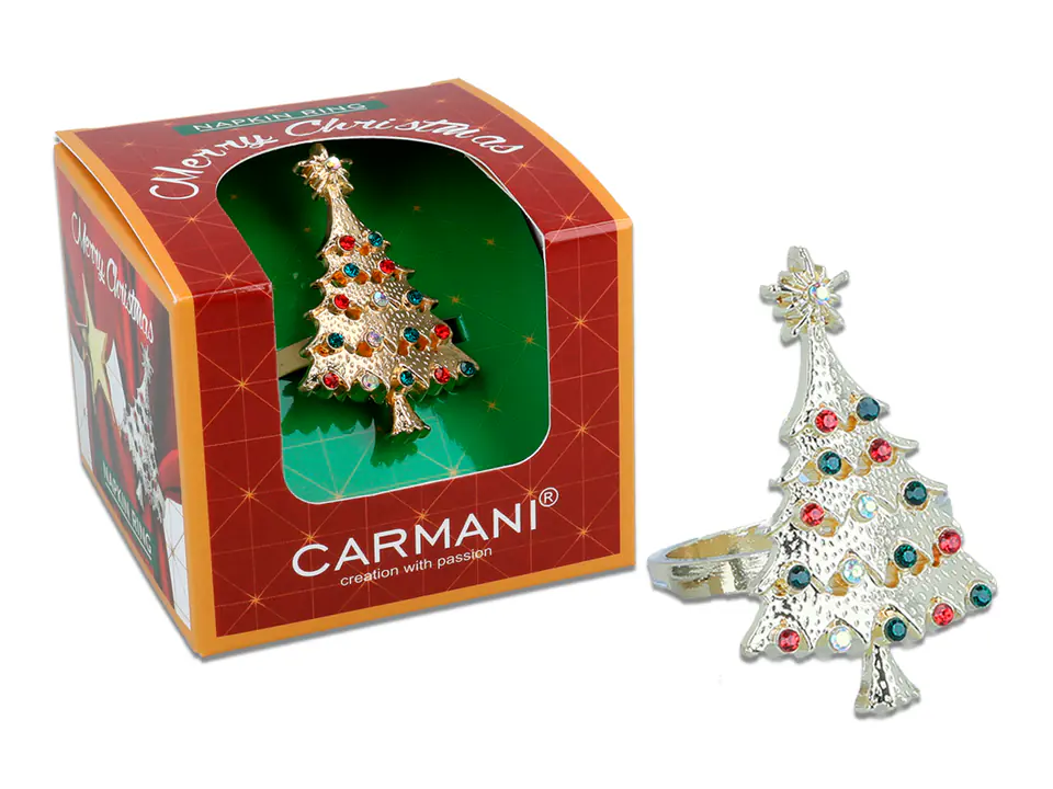 ⁨Napkin ring - Christmas tree, gold⁩ at Wasserman.eu