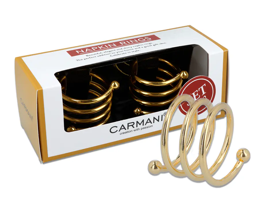 ⁨Set 2 Napkin Rings - Springs, gold⁩ at Wasserman.eu