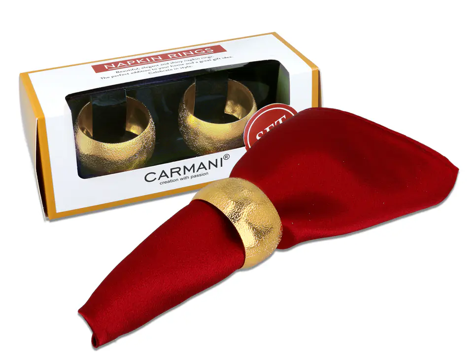 ⁨Set 2 Napkin rings - Rings wide, gold⁩ at Wasserman.eu