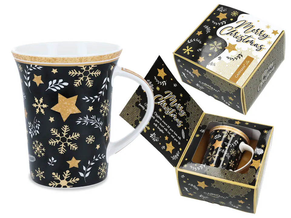 ⁨Christmas Mug - Stars and snowflakes (CARMANI)⁩ at Wasserman.eu