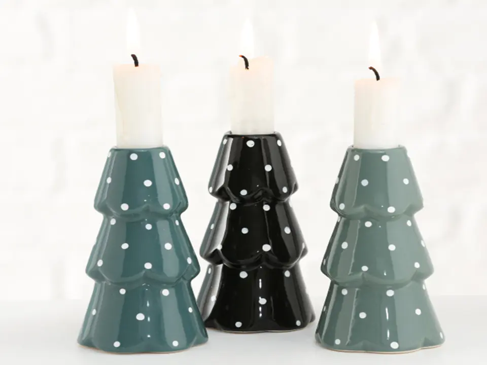 ⁨Ceramic candlestick - Christmas tree (pattern to choose from)⁩ at Wasserman.eu