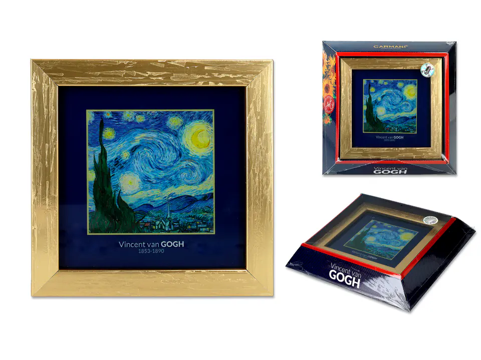 ⁨Obrazek - V. van Gogh, Gwiaździsta noc, złota ramka (CARMANI)⁩ w sklepie Wasserman.eu