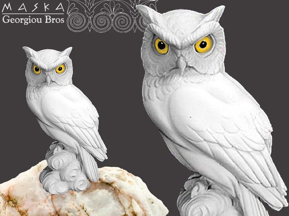 ⁨Owl - symbol of Athena - Greek alabaster⁩ at Wasserman.eu