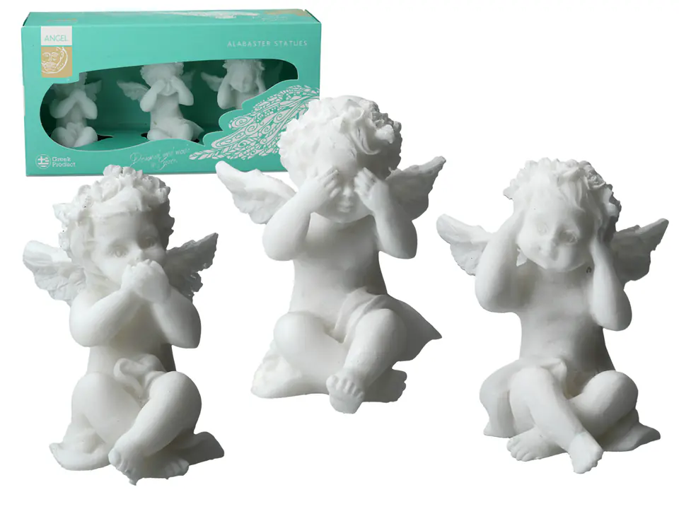 Zestaw 3 aniołków - alabaster grecki w sklepie Wasserman.eu
