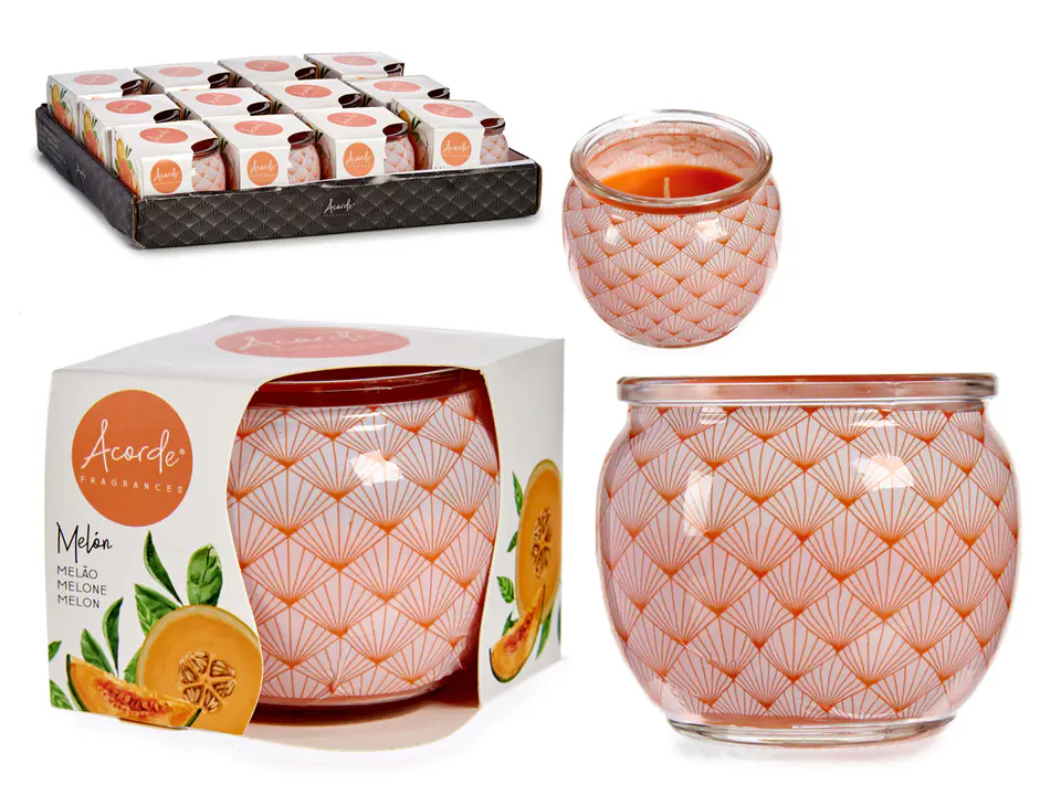 Set of 12 scented candles in glass - Melon at Wasserman.eu
