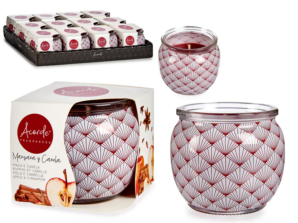 ⁨Kpl. 12 świec zapachowych w szkle - Jabłko i cynamon⁩ w sklepie Wasserman.eu