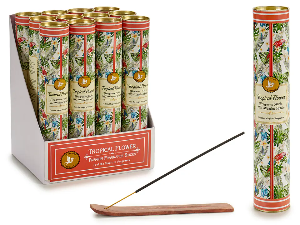 Incense in a can - Tropical flowers (12x30pcs) + stand at Wasserman.eu