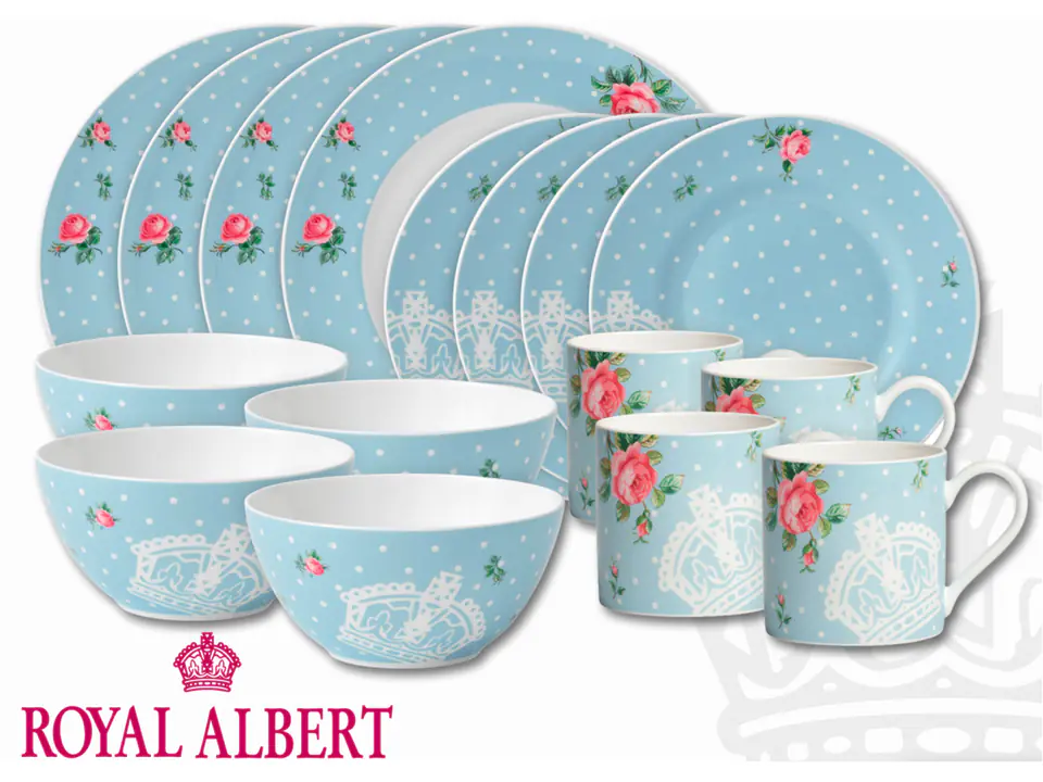 16-piece set - Polka Blue-Modern at Wasserman.eu