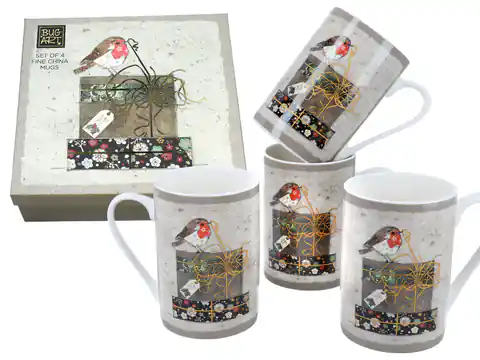 ⁨Set of 4 cups - Bug Art Robin⁩ at Wasserman.eu