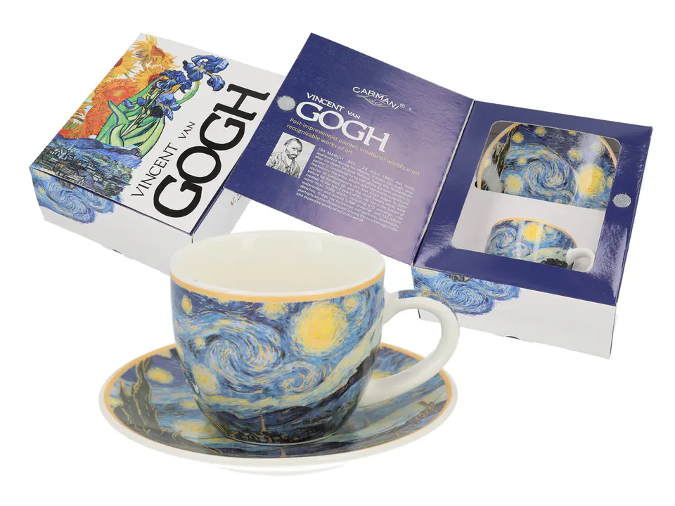 ⁨Filiżanka espresso ze spodkiem - V. van Gogh, Gwiaździsta noc (CARMANI)⁩ w sklepie Wasserman.eu