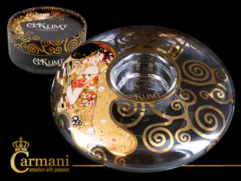 ⁨Świecznik dysk duży - G. Klimt Pocałunek (CARMANI)⁩ w sklepie Wasserman.eu