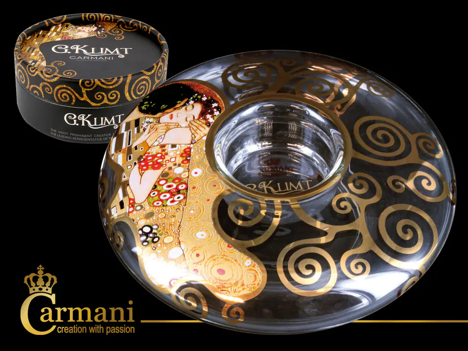 Candlestick disc large - G. Klimt Kiss (CARMANI) at Wasserman.eu