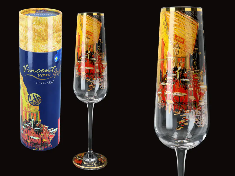 Kieliszek do szampana - V. Van Gogh. Taras kawiarni w nocy (CARMANI) w sklepie Wasserman.eu