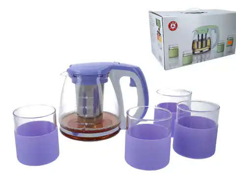⁨Glass teapot + 4 cups⁩ at Wasserman.eu