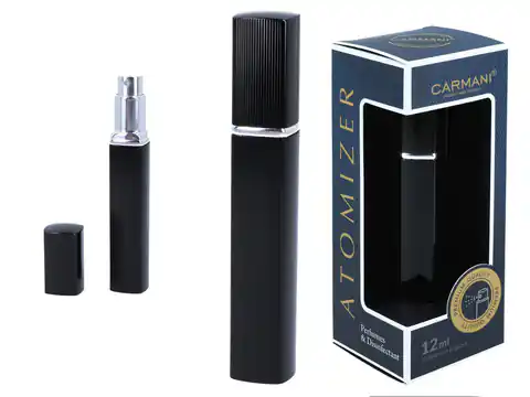 ⁨Atomizer - pojemnik karbowany na perfumy/płyn antybakteryjny - czarny⁩ w sklepie Wasserman.eu