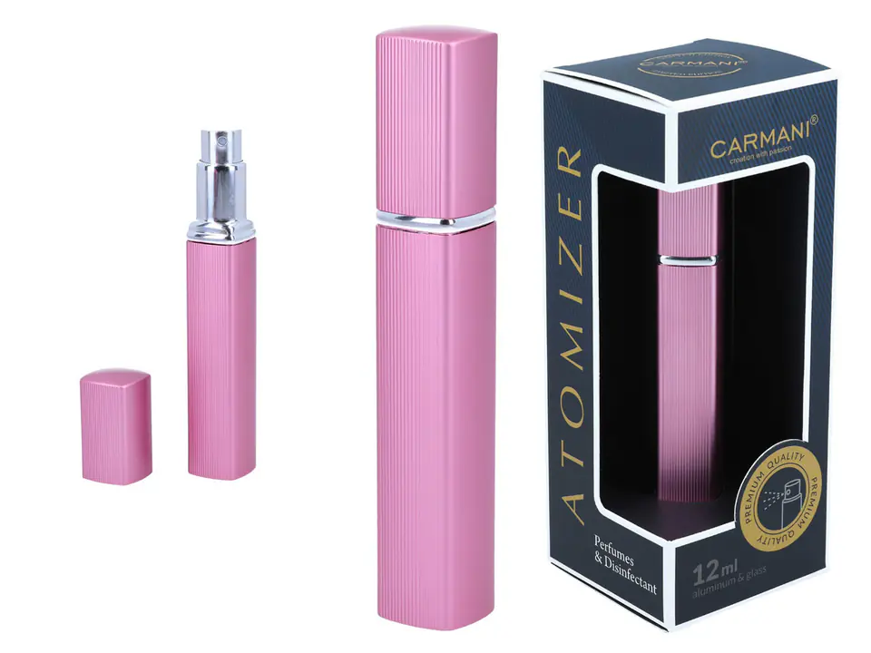 ⁨Atomizer - corrugated container for perfume/antibacterial liquid - pink⁩ at Wasserman.eu