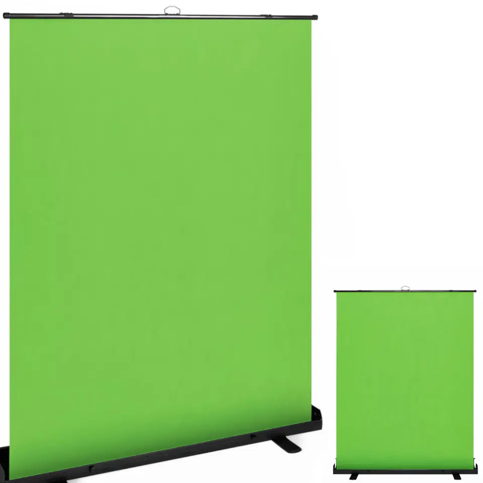 ⁨Tło fotograficzne GREEN SCREEN podłogowe rozwijane przenośne 166.2x199 cm⁩ w sklepie Wasserman.eu