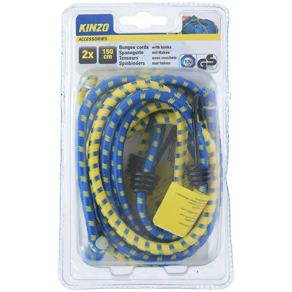 ⁨Kinzo - rubber for attaching luggage 150 cm 2 pcs. (blue+yellow)⁩ at Wasserman.eu